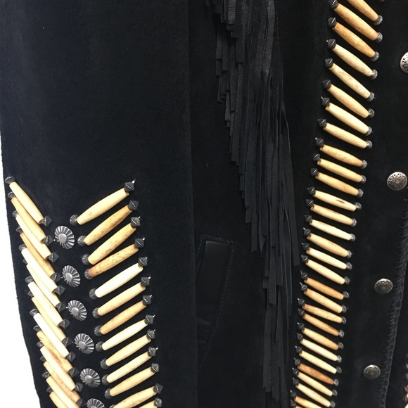 Overland rare suede coat with bone beading. - Picture 10 of 10